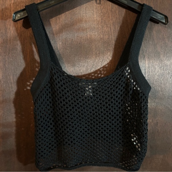 Charlotte Russe Tops - Charlotte Russe Black Mesh Crop Tank Top